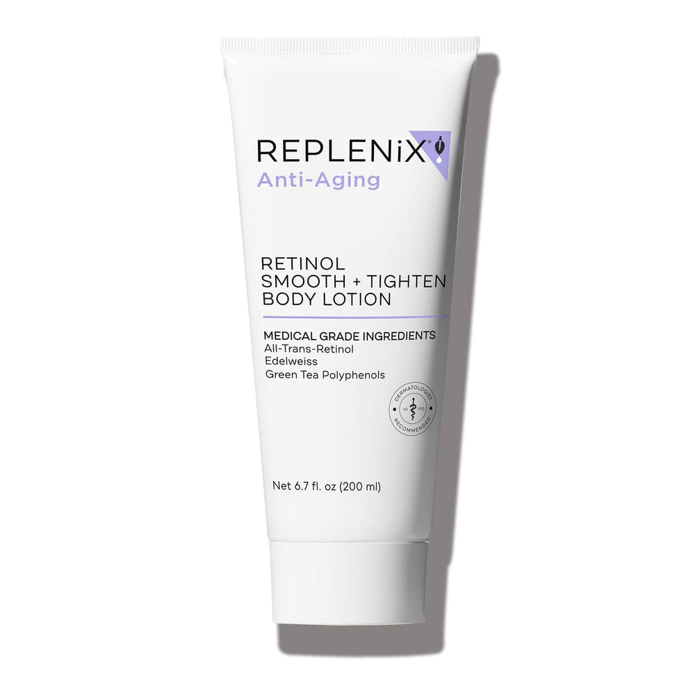 Replenix Retinol Smooth + Tighten bottle showing firming action for improved skin tone