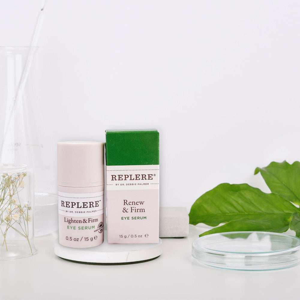 Replere Renew & Firm Eye Serum texture swirl highlights luxurious formula
