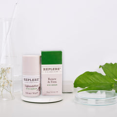 Replere Renew & Firm Eye Serum texture swirl highlights luxurious formula