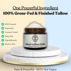 Reroot Naked Tallow Balm application on hand demonstrates easy, even spreading.