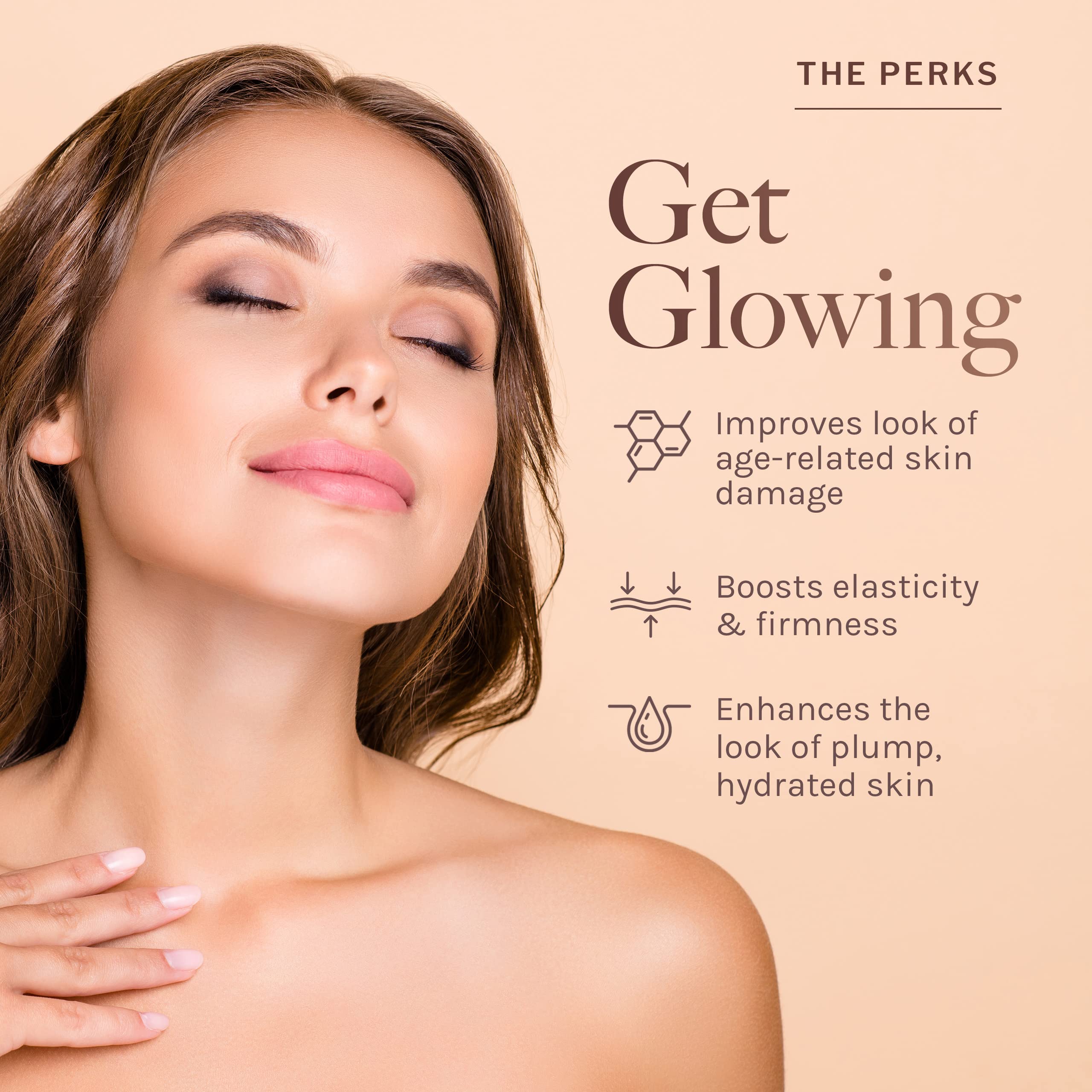 Close-up of neck cream texture highlighting micro-encapsulated copper peptides for collagen support