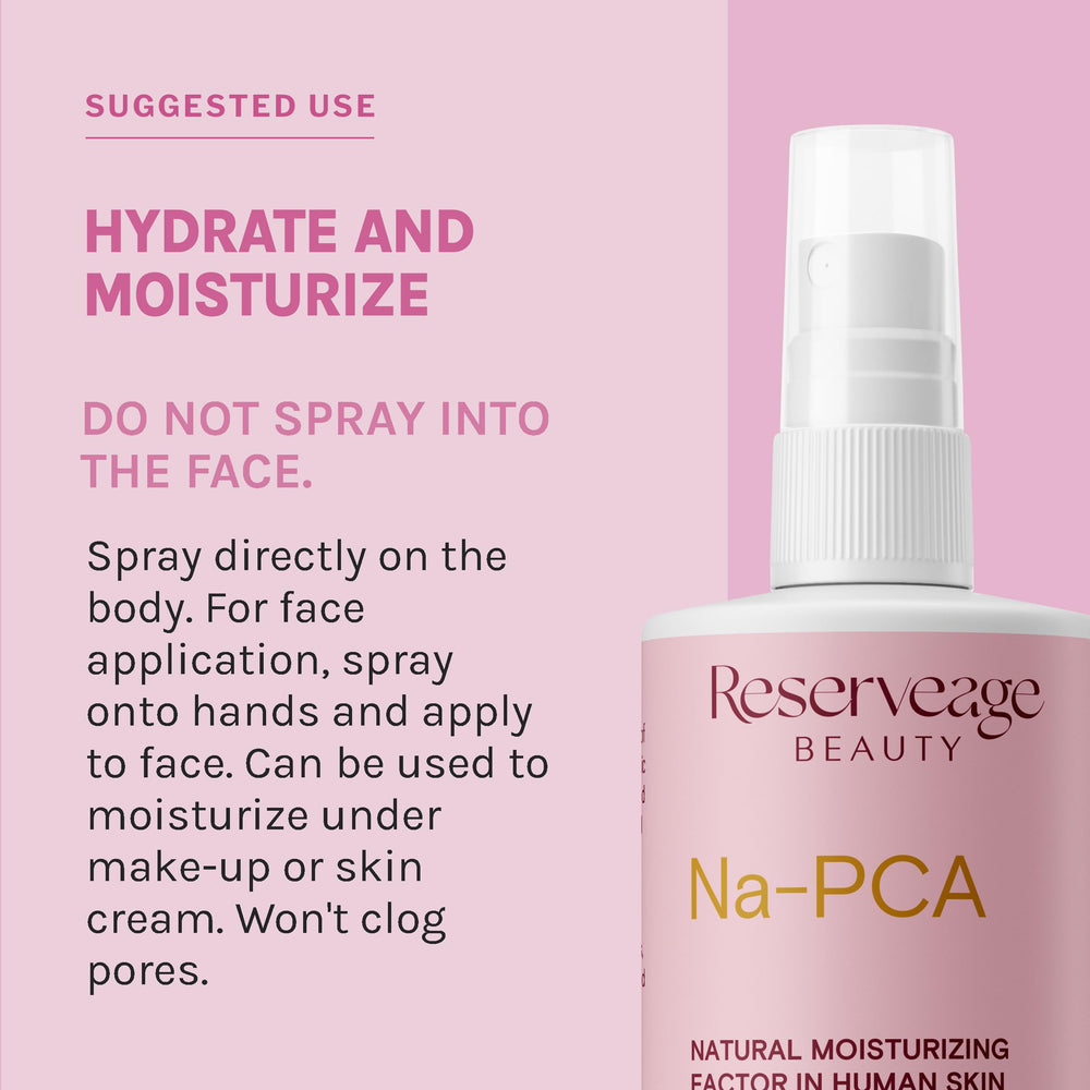 Reserveage Na-PCA Spray, texture légère, fini frais