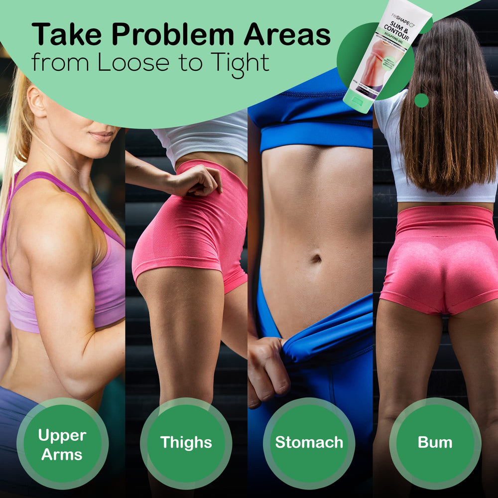 Reshape+ contouring gel on abdomen for firming routine