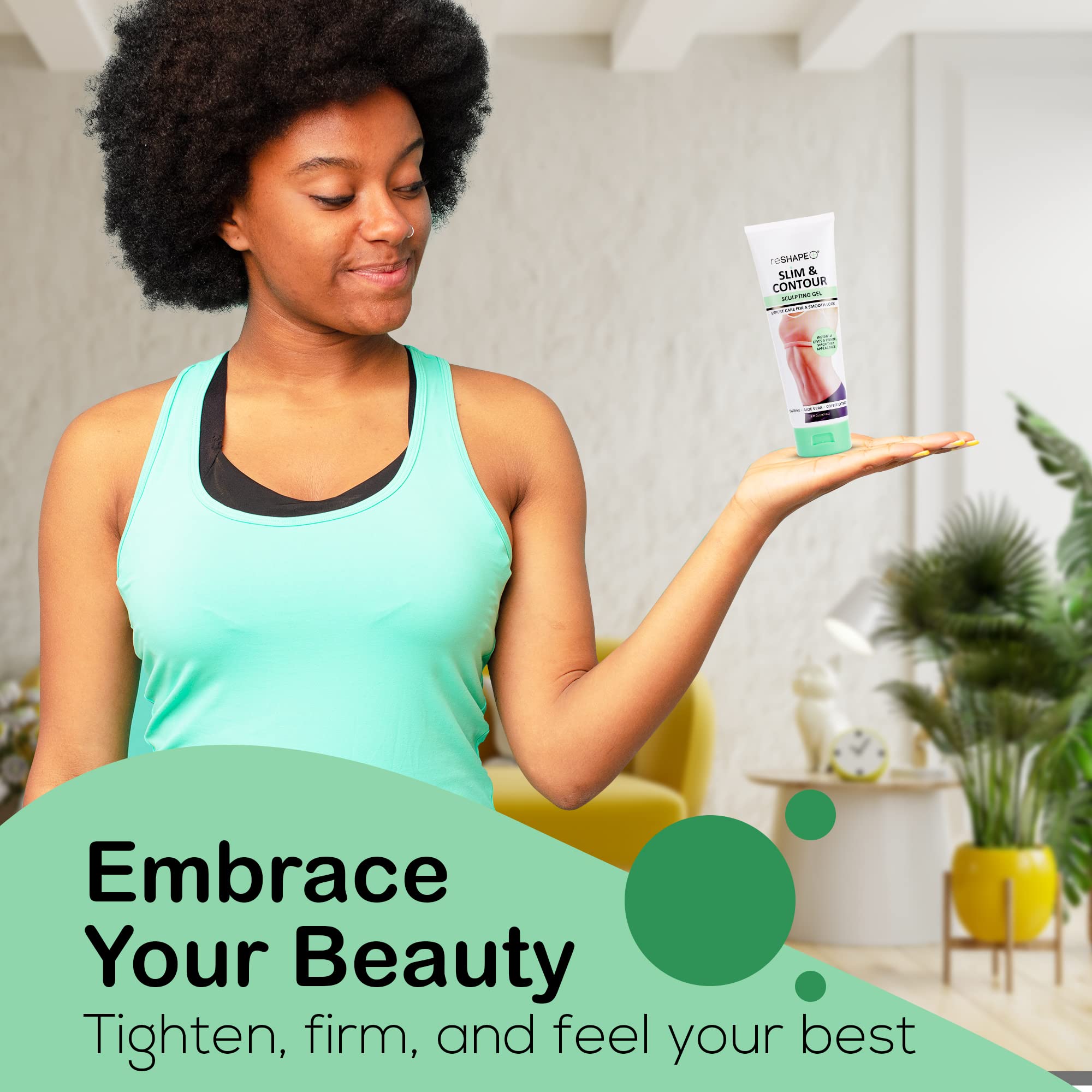 Reshape+ skin tightening gel texture close-up shows smooth absorption