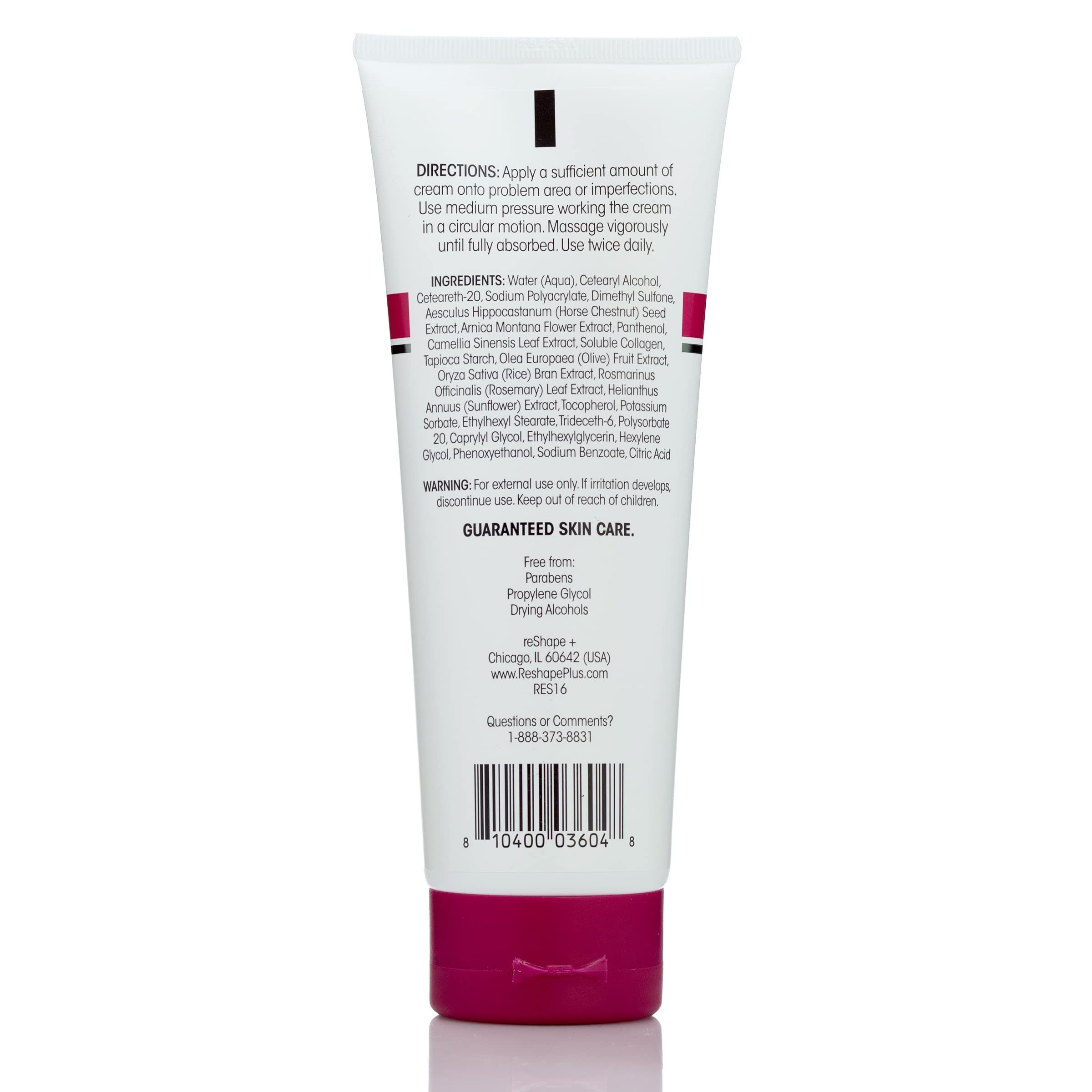 Reshape Plus vein care application on leg demonstrates massage for circulation.