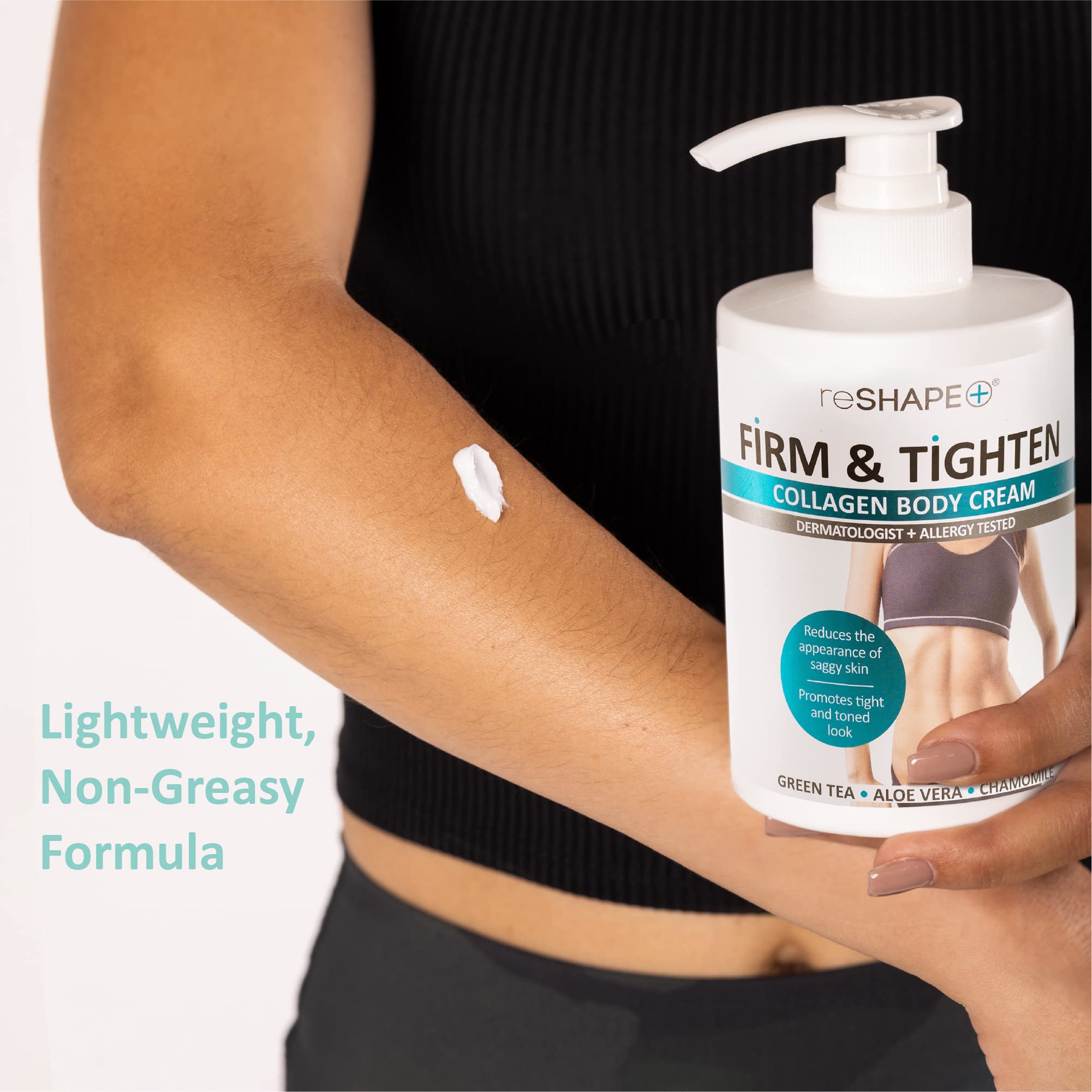 Reshape+ Aloe Vera Nourishing image conveys immediate hydration for soft skin.