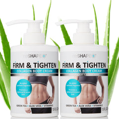 Reshape+ Collagen Body Cream demonstrates firming hydration for arms and legs.