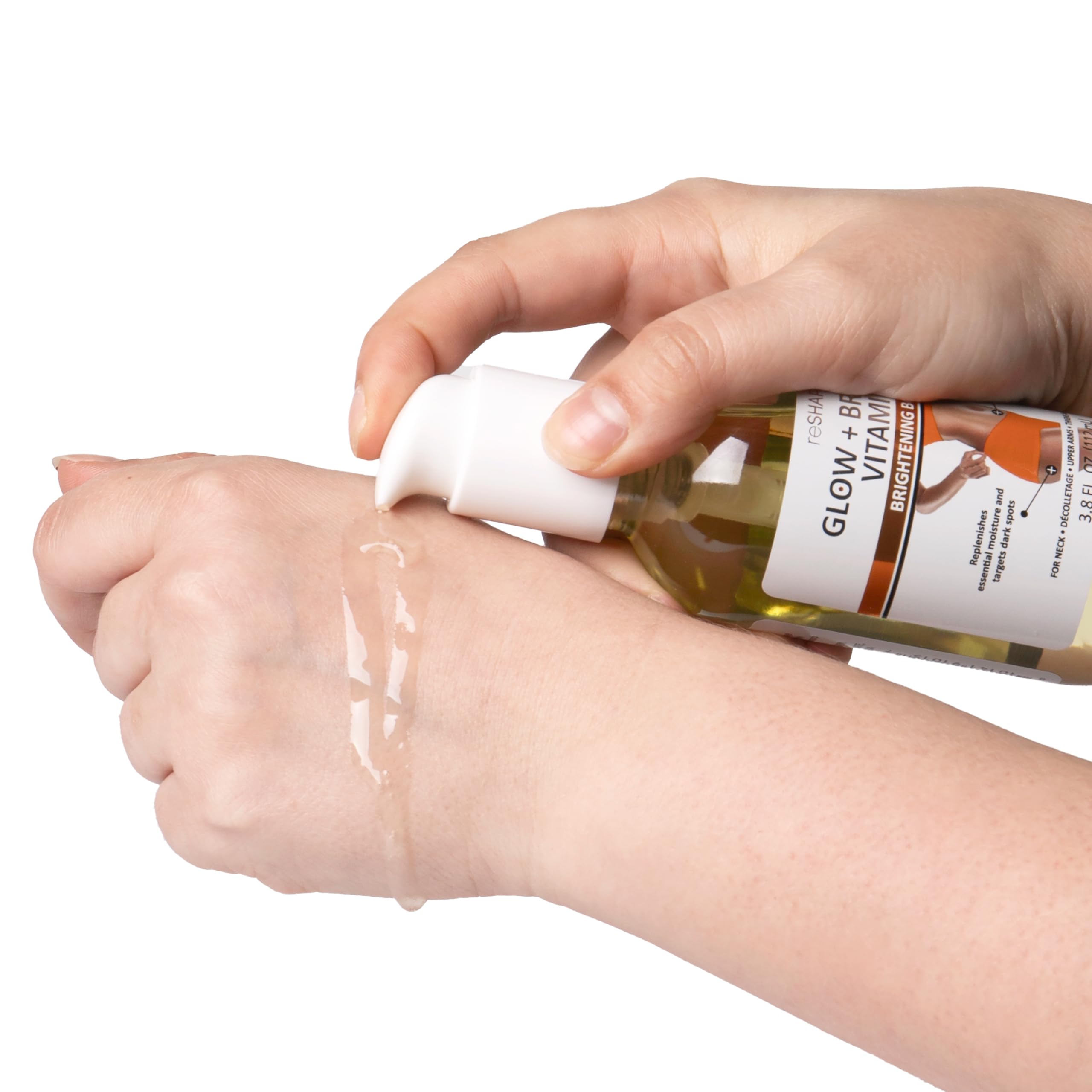 Reshape+ Vitamin C Body Oil rosehip and turmeric ingredients nourish skin glow.