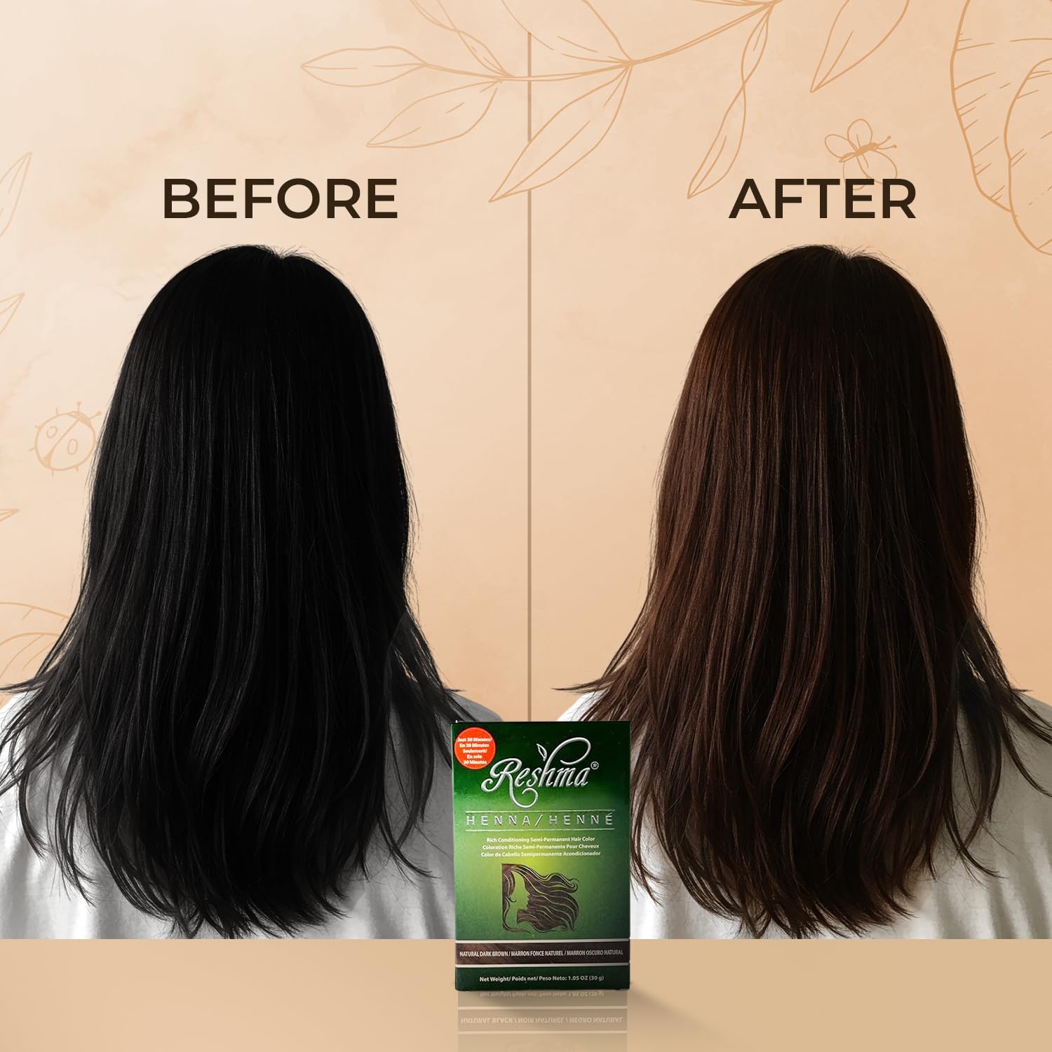 Reshma Beauty instruction manual guiding at-home coloring