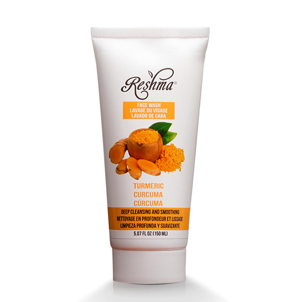 Reshma Beauty Turmeric Face Wash bottle cap close-up highlights gentle daily use.