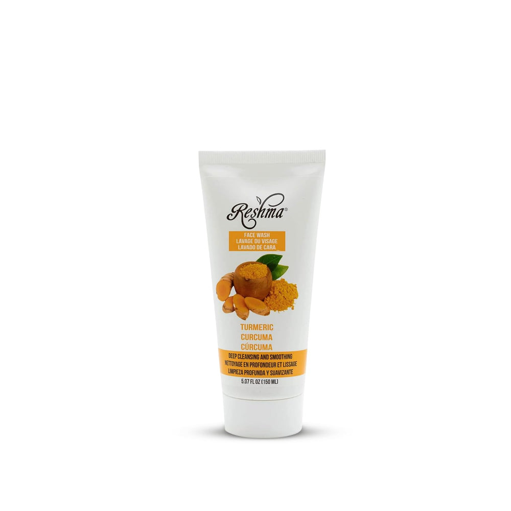 Reshma Beauty Turmeric Face Wash bottle front illustrates a brightening daily cleanser.