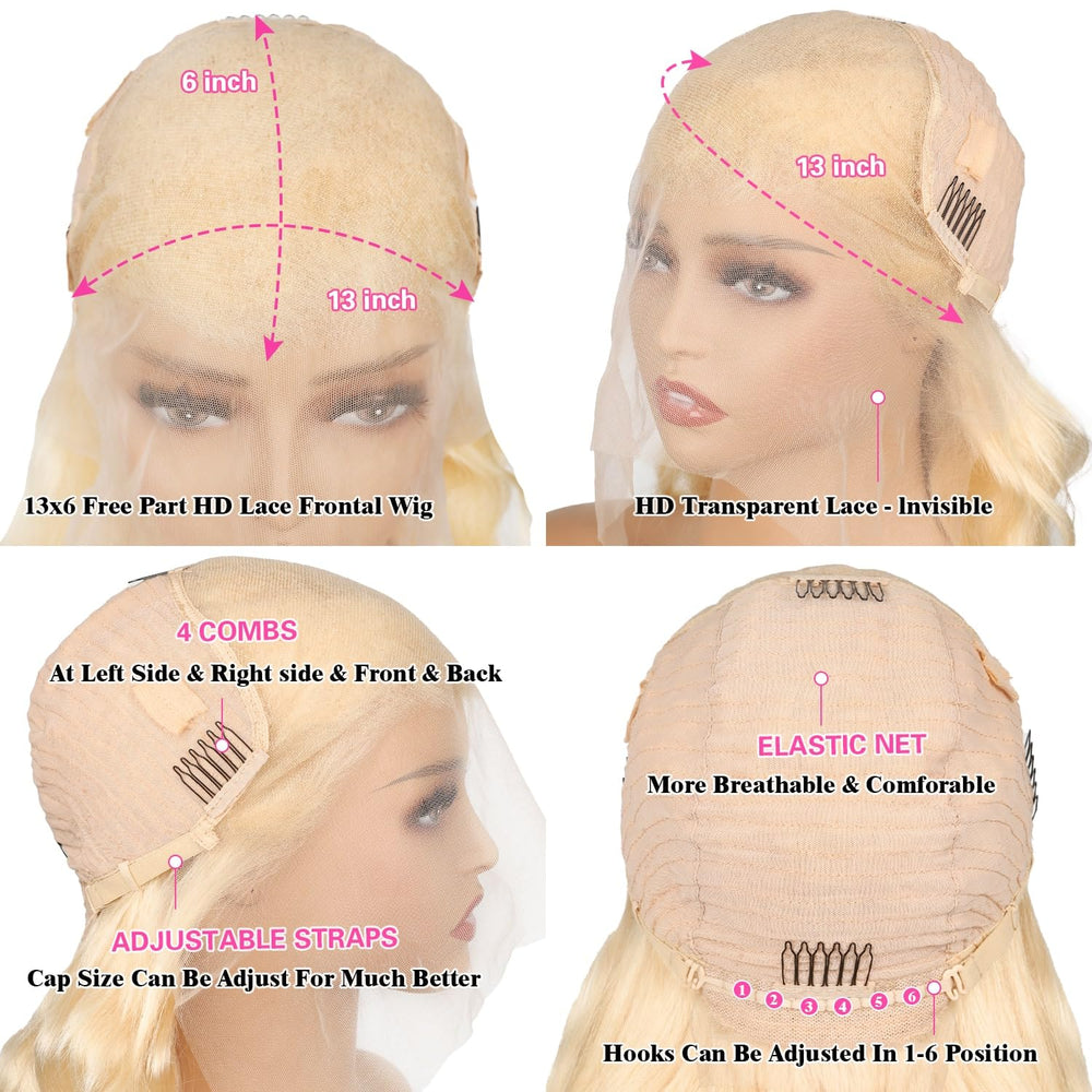 Resore 613 wig cap construction with four combs and adjustable strap.