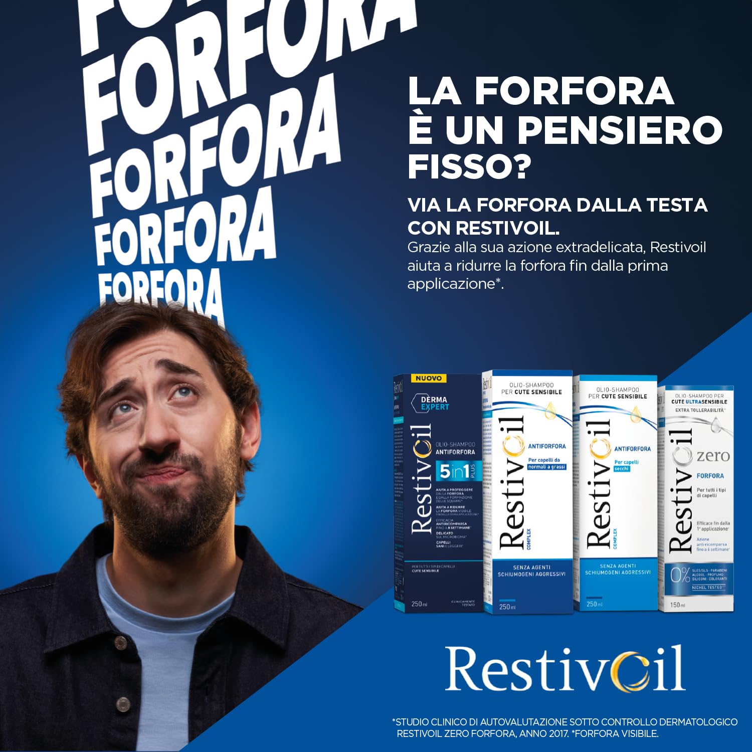 RestivOil shampoo-detail close-up shows premium packaging and branding.