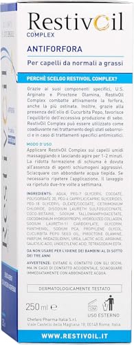RestivOil anti-dandruff shampoo on shelf conveys refreshing scalp cleanse.