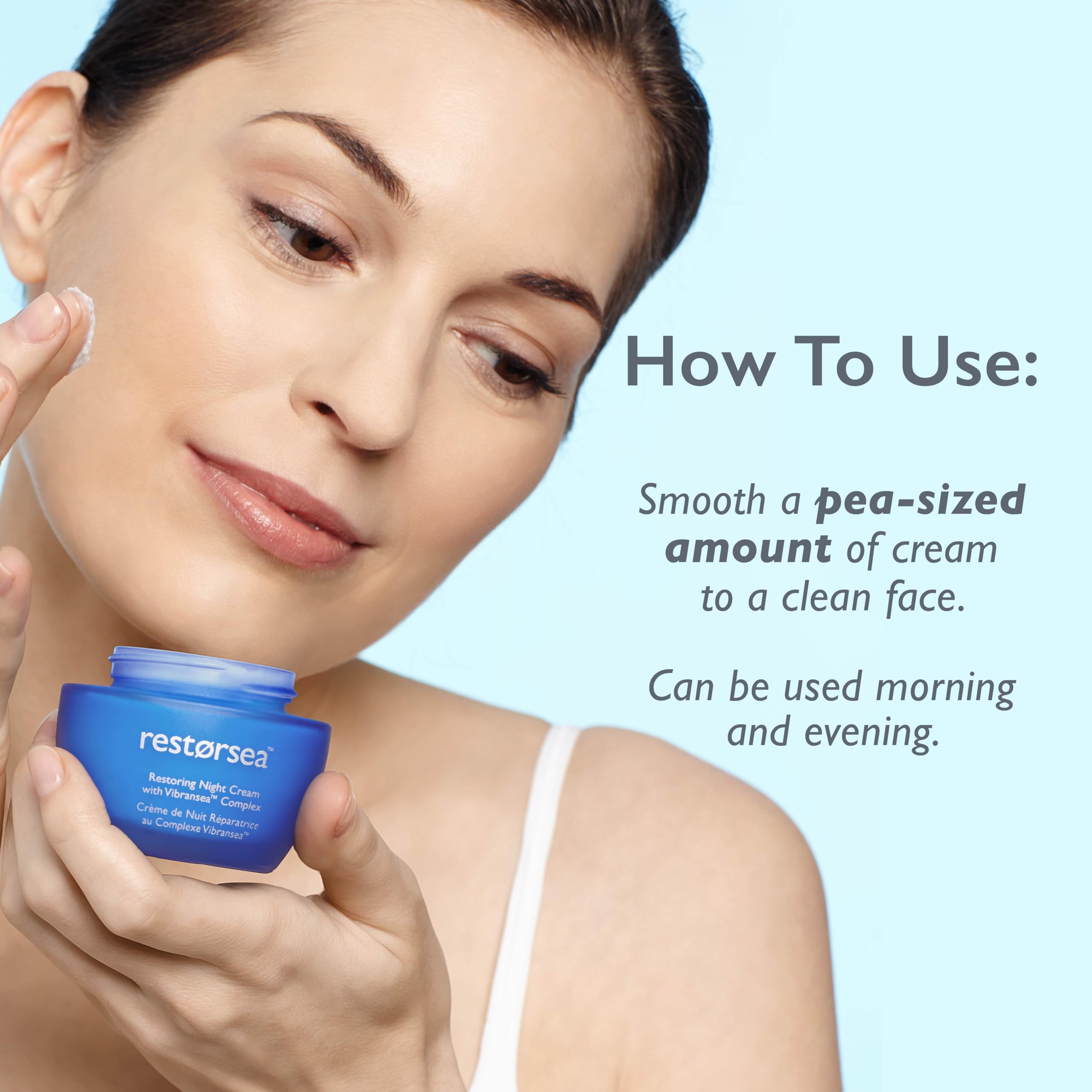 Restorsea Olive oil emulsion visual emphasizes nourishing hydration for skin.
