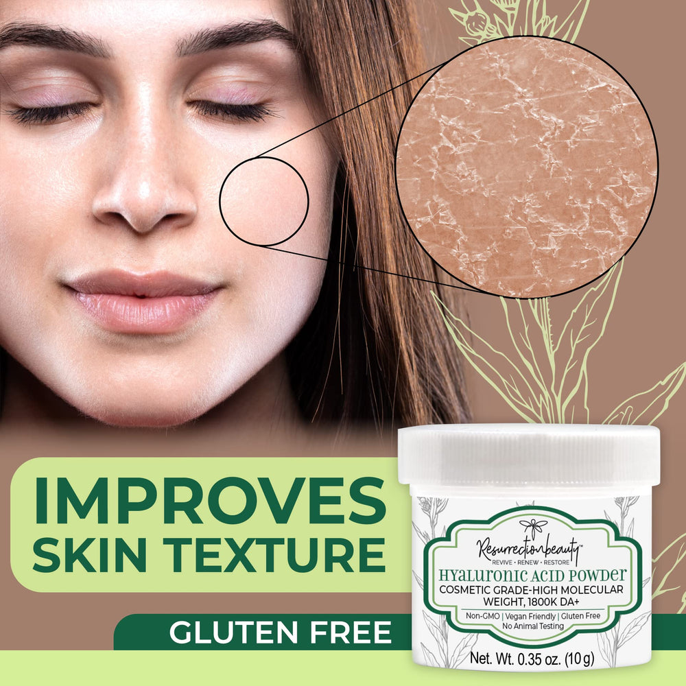 RESURRECTIONbeauty HA powder serum bottle ready for DIY treatments