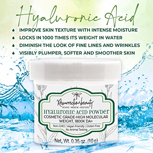 RESURRECTIONbeauty HA powder on skin shows hydration potential during routine