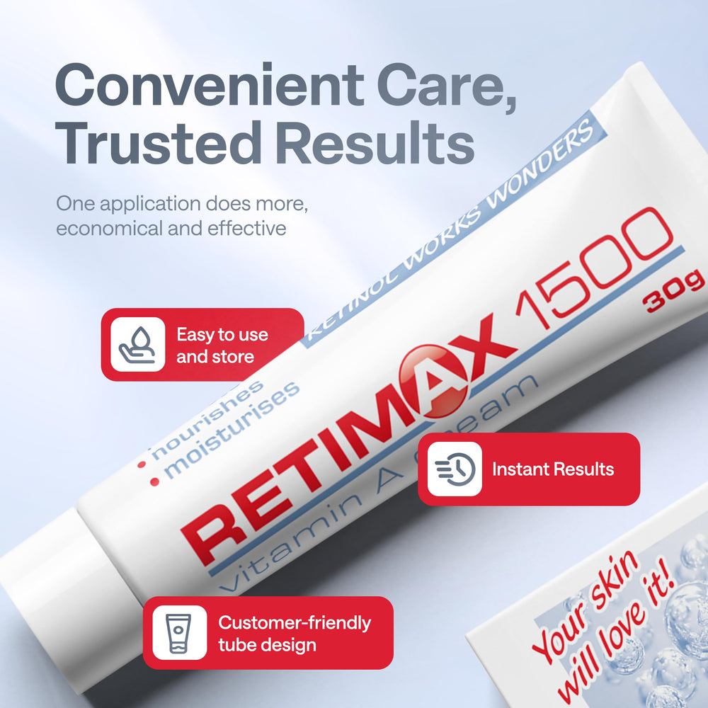 RETIMAX 1500 creamy texture close-up highlighting a non-greasy feel.