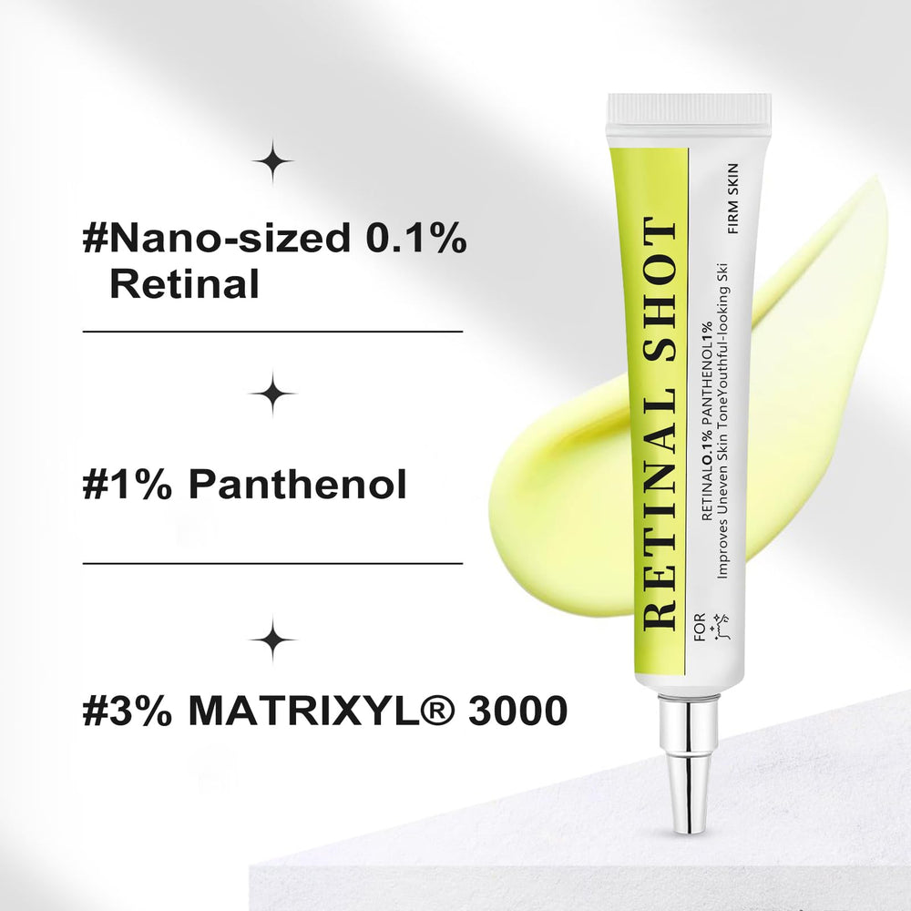 RETINAL SHOT panthenol-retinol ingredients close-up highlighting key actives.