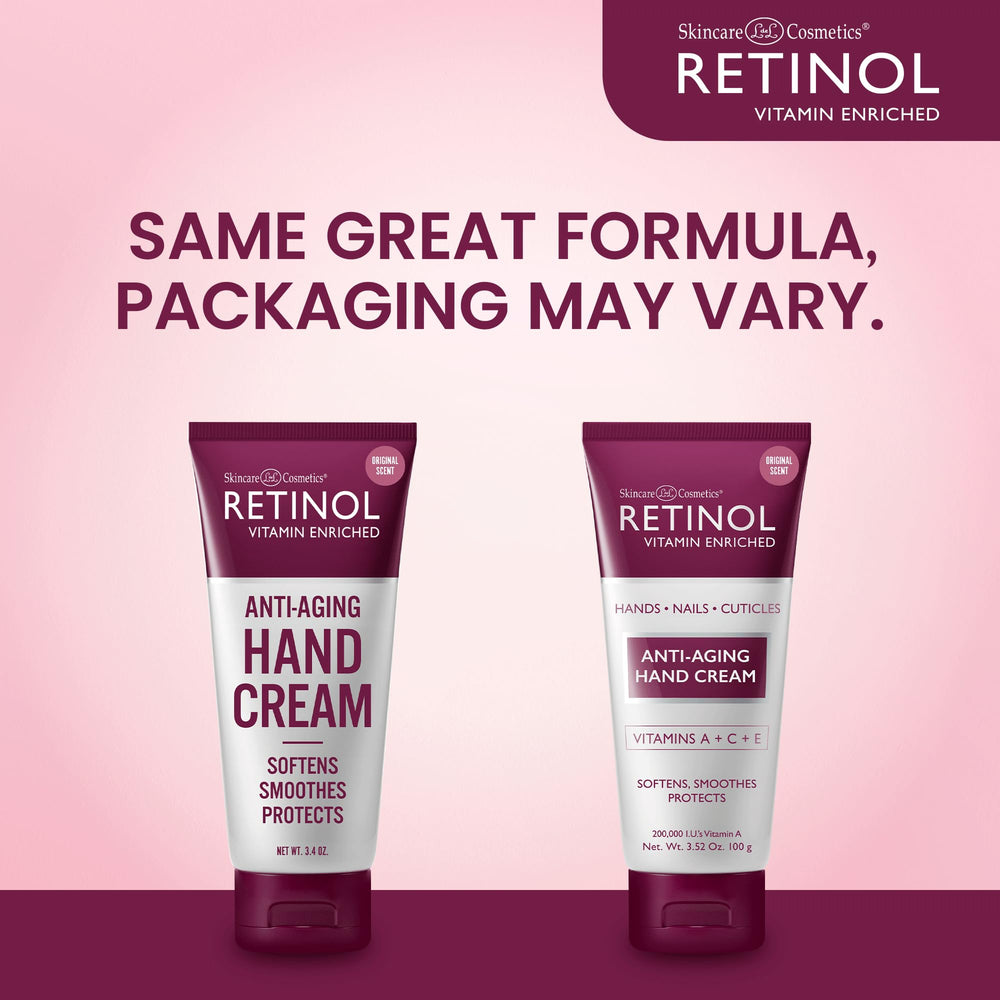 Retinol Hand Cream rich creamy texture promising luxurious hydration.