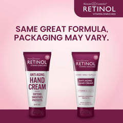 Retinol Hand Cream rich creamy texture promising luxurious hydration.