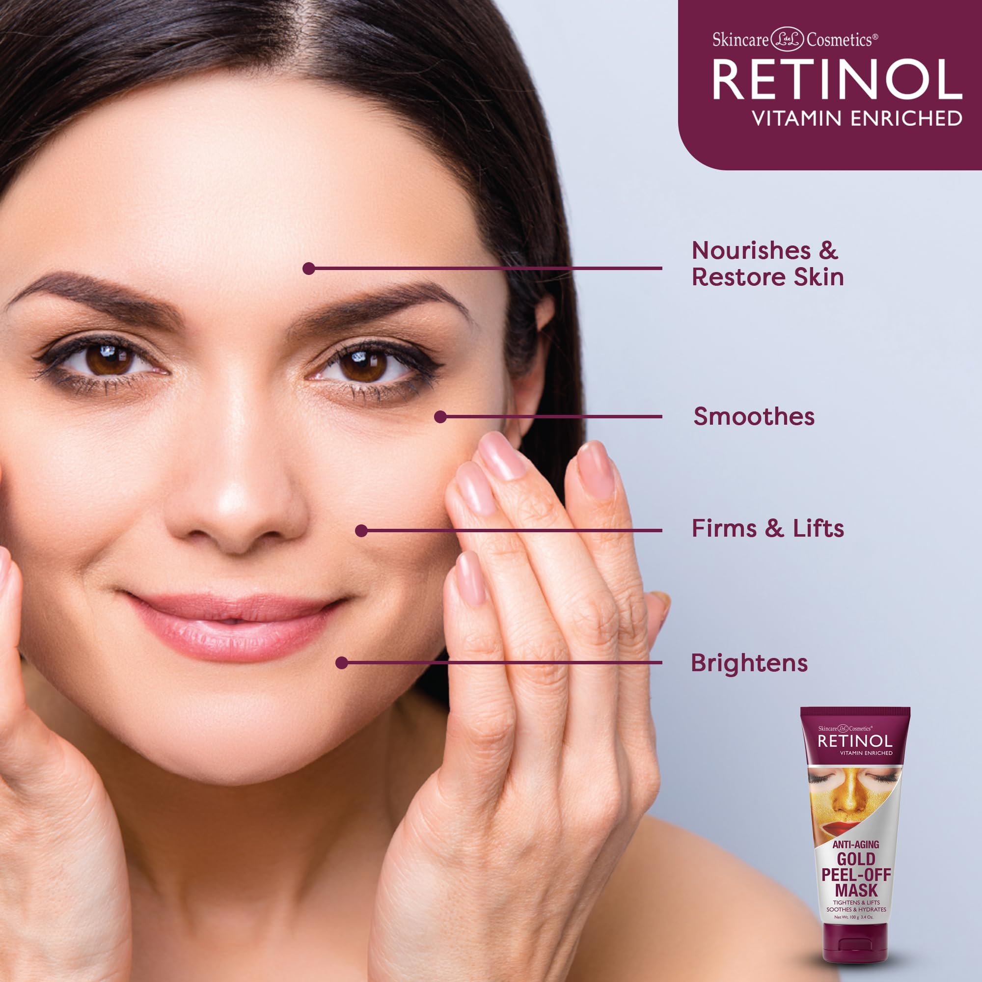 Face close-up with mask layer applied for a spa-like treatment