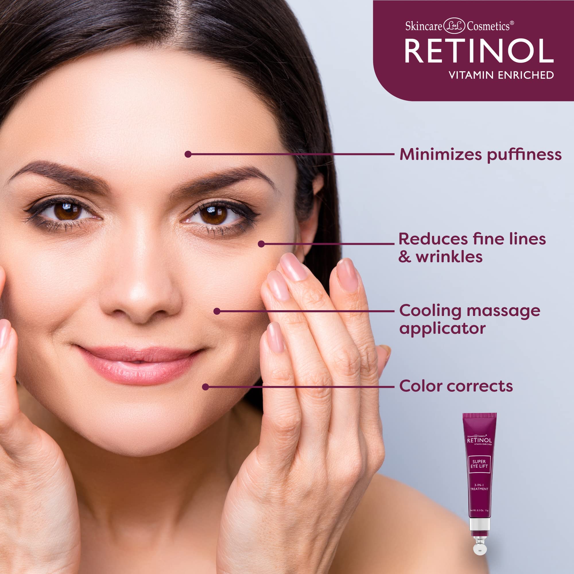 LIVAURA gold tint during application brightens and color-corrects the under-eye area.