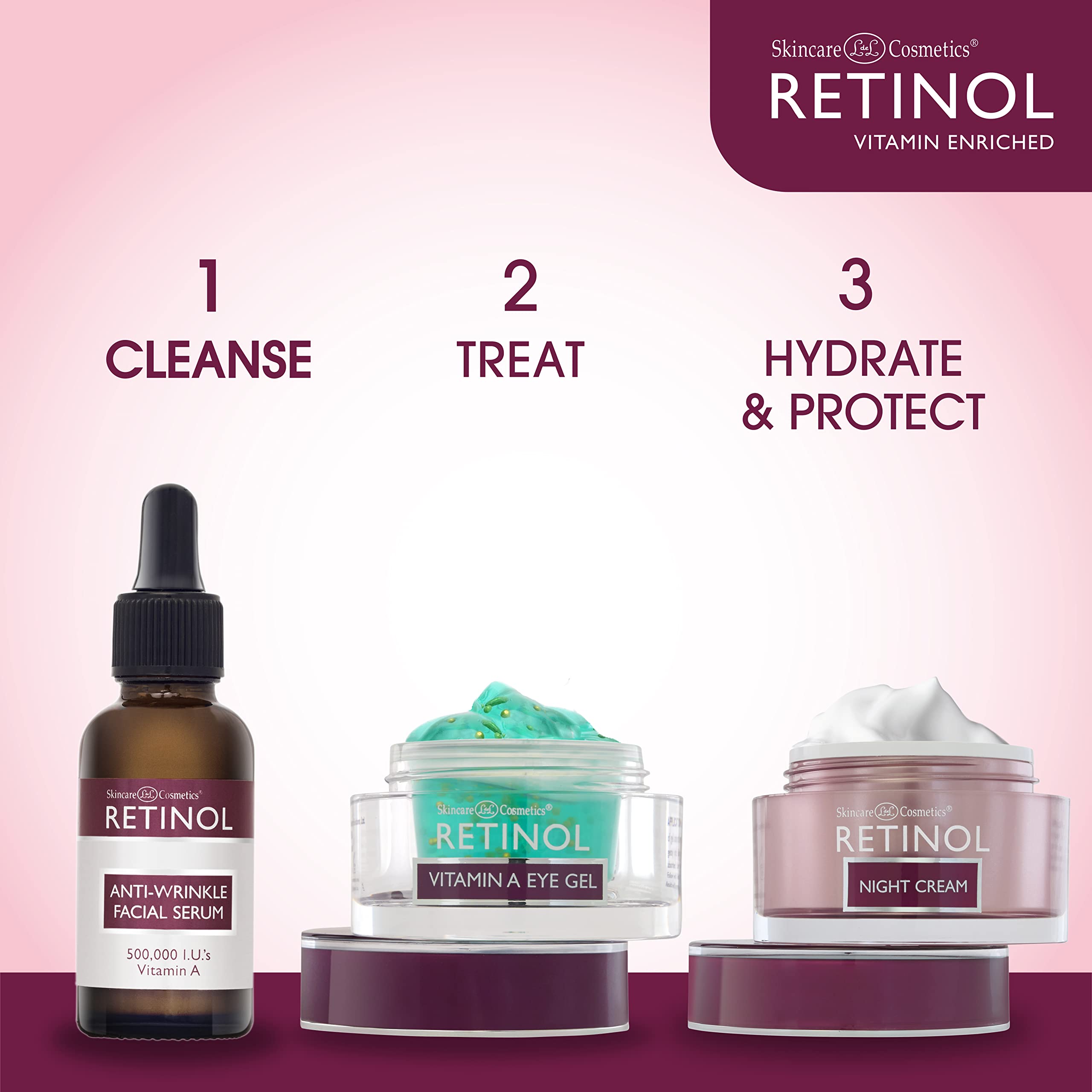 LIVAURA Retinol serum packaging showcases USA-made badge and premium branding.