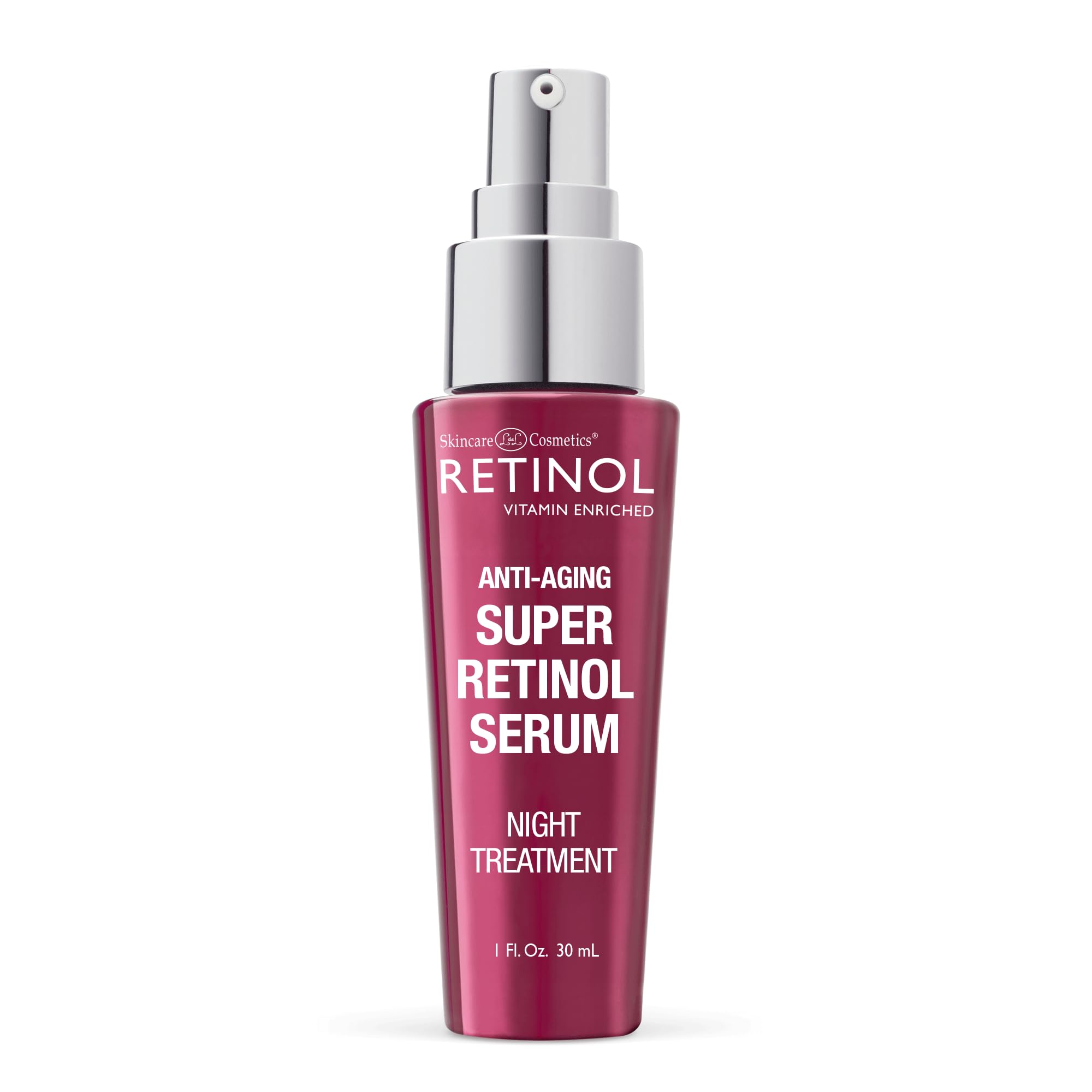 LIVAURA Retinol 6X serum bottle with pump for convenient nightly application.