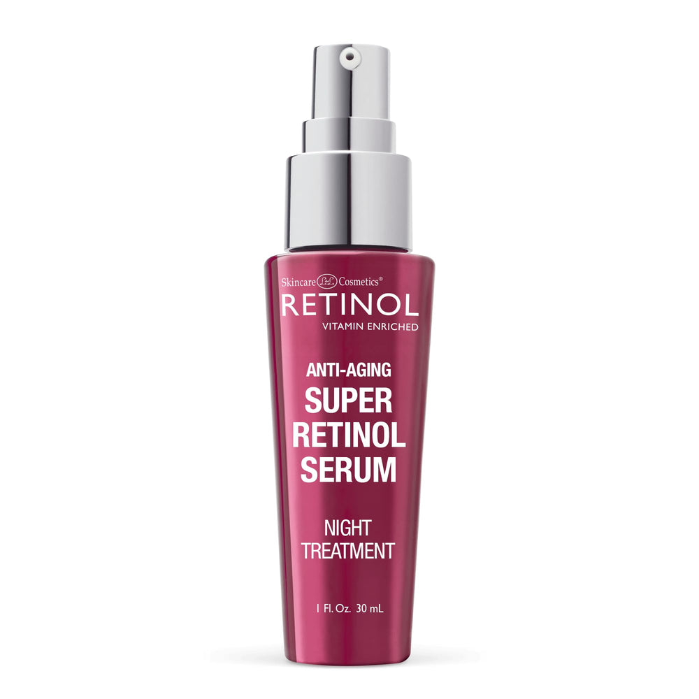 LIVAURA Retinol 6X serum bottle with pump for convenient nightly application.