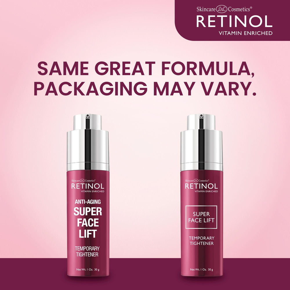 LIVAURA Retinol Super Face Lift bottle packaging highlights premium formulation.