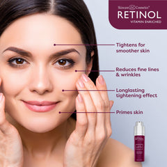 Close-up texture shows improved skin smoothness after use.