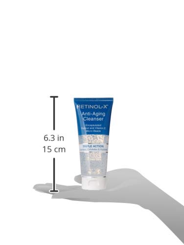 RETINOL-X daily skincare routine scene featuring the gel cleanser among steps.