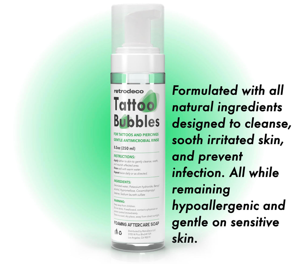 Application area during healing with RetroDeco Tattoo Bubbles
