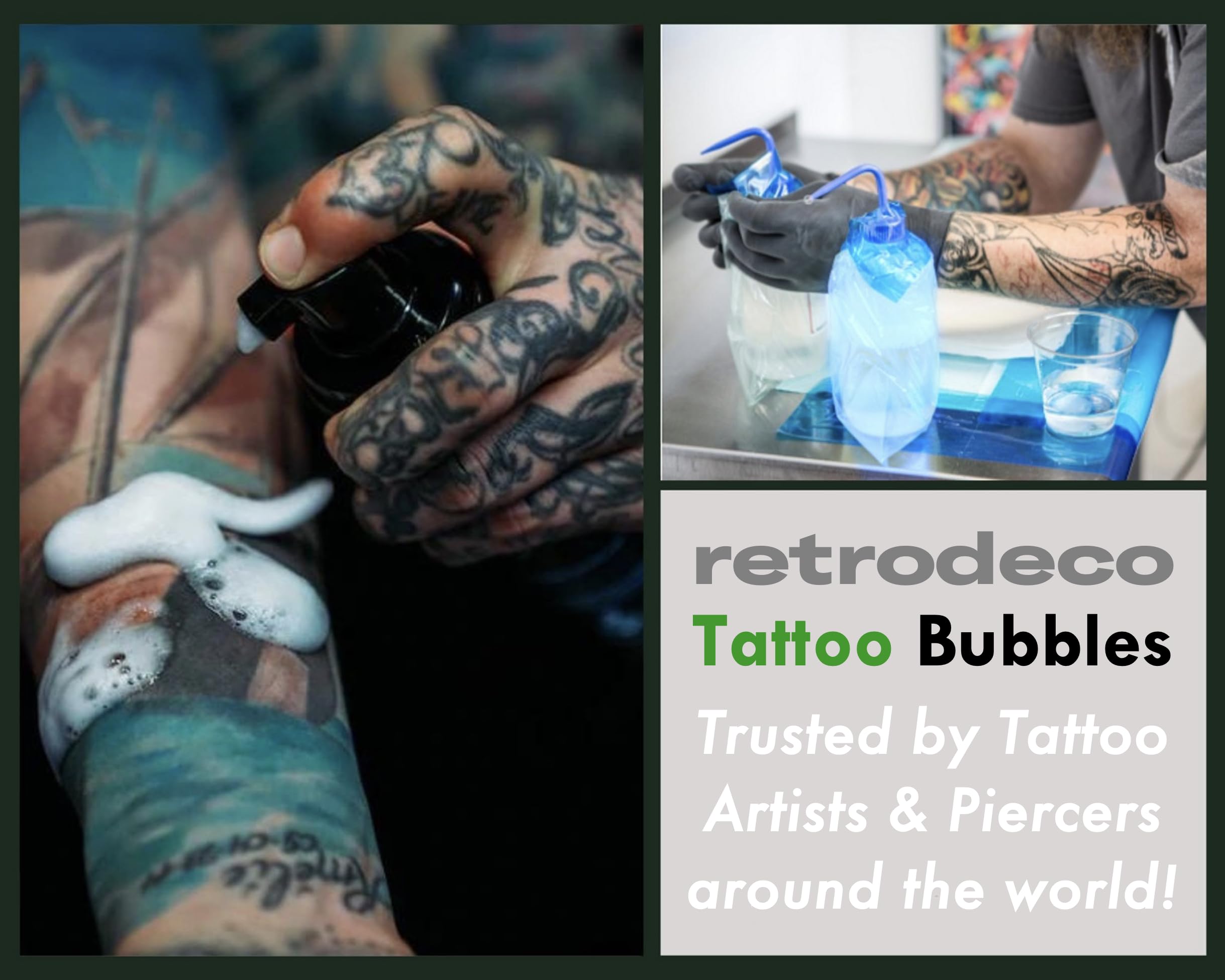 Care for fresh tattoos and piercings with RetroDeco Bubbles