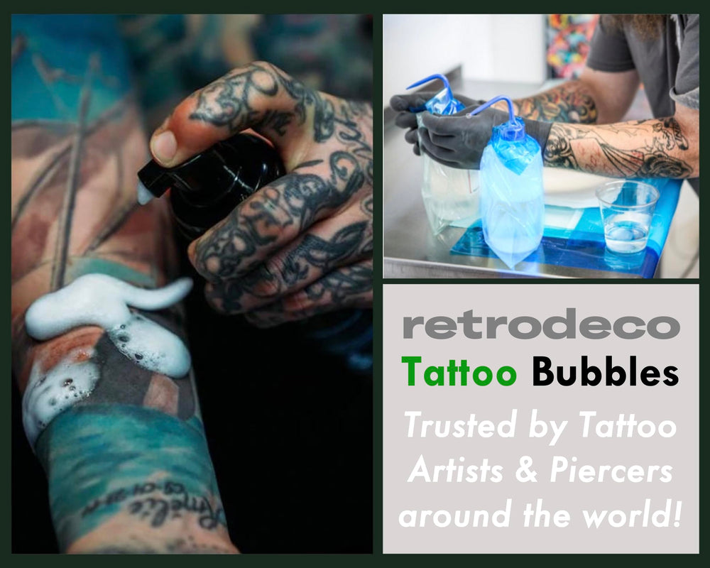 Care for fresh tattoos and piercings with RetroDeco Bubbles
