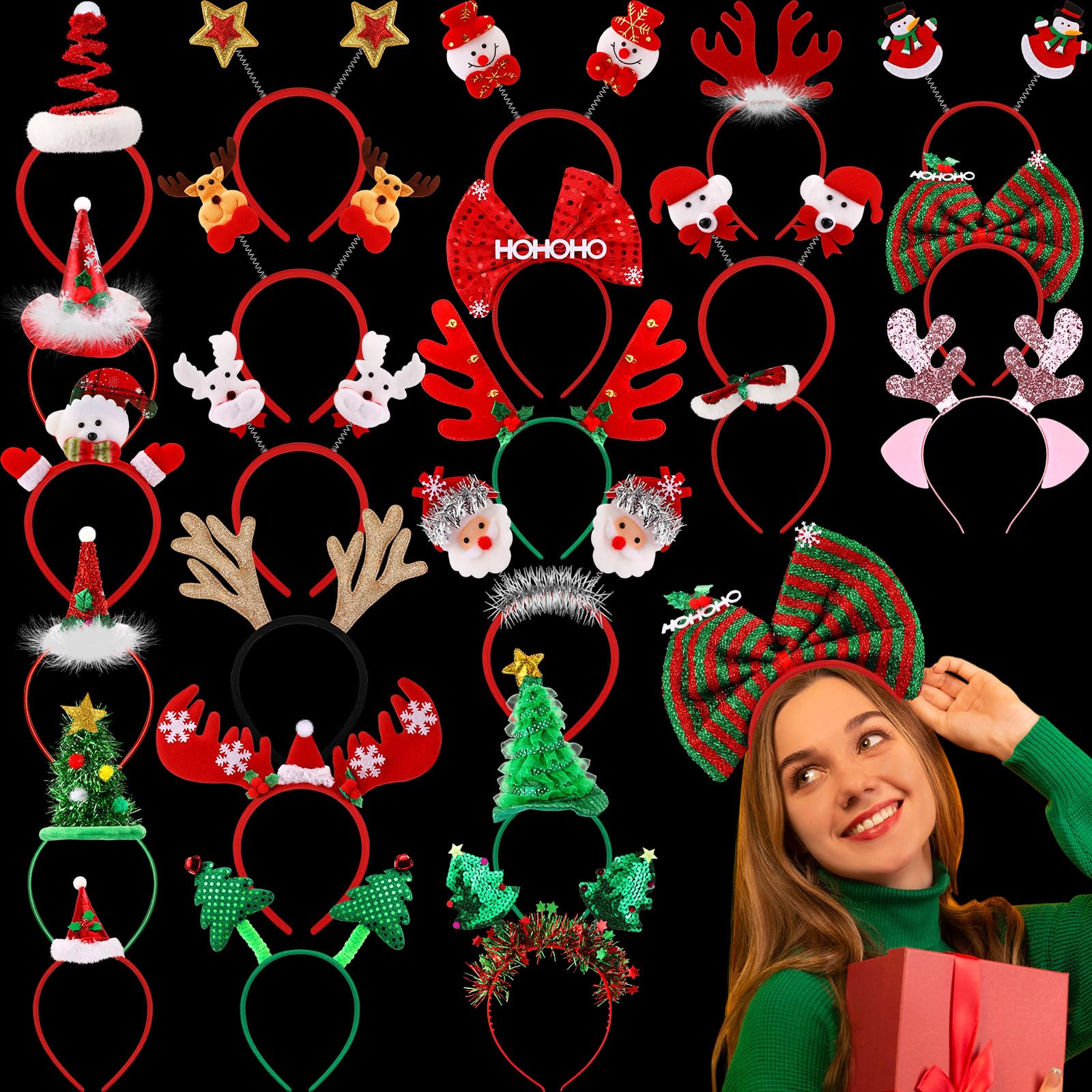 Retrowavy Christmas headband as a photo prop for festive gatherings