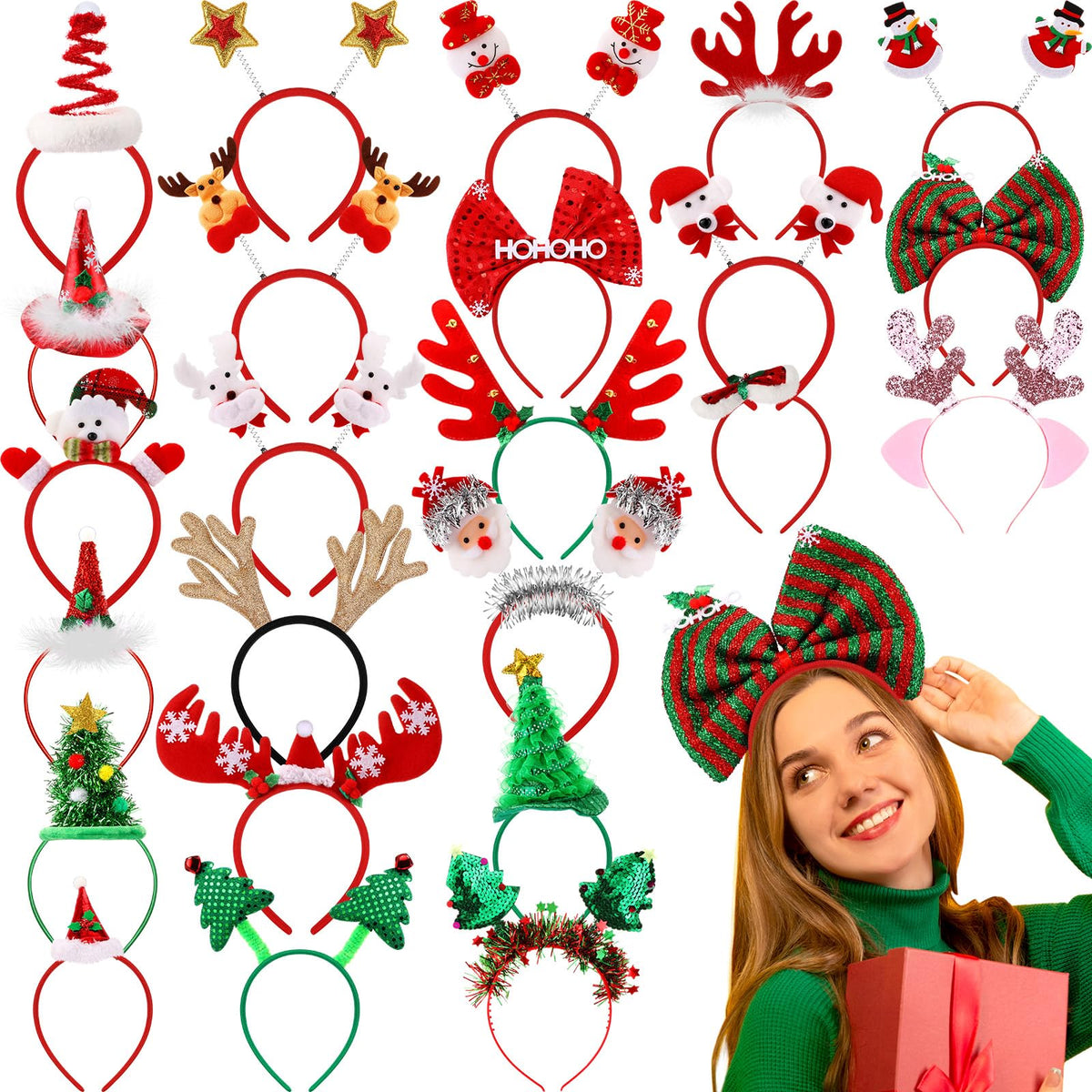 Retrowavy Christmas headband with Santa Claus design for festive photos