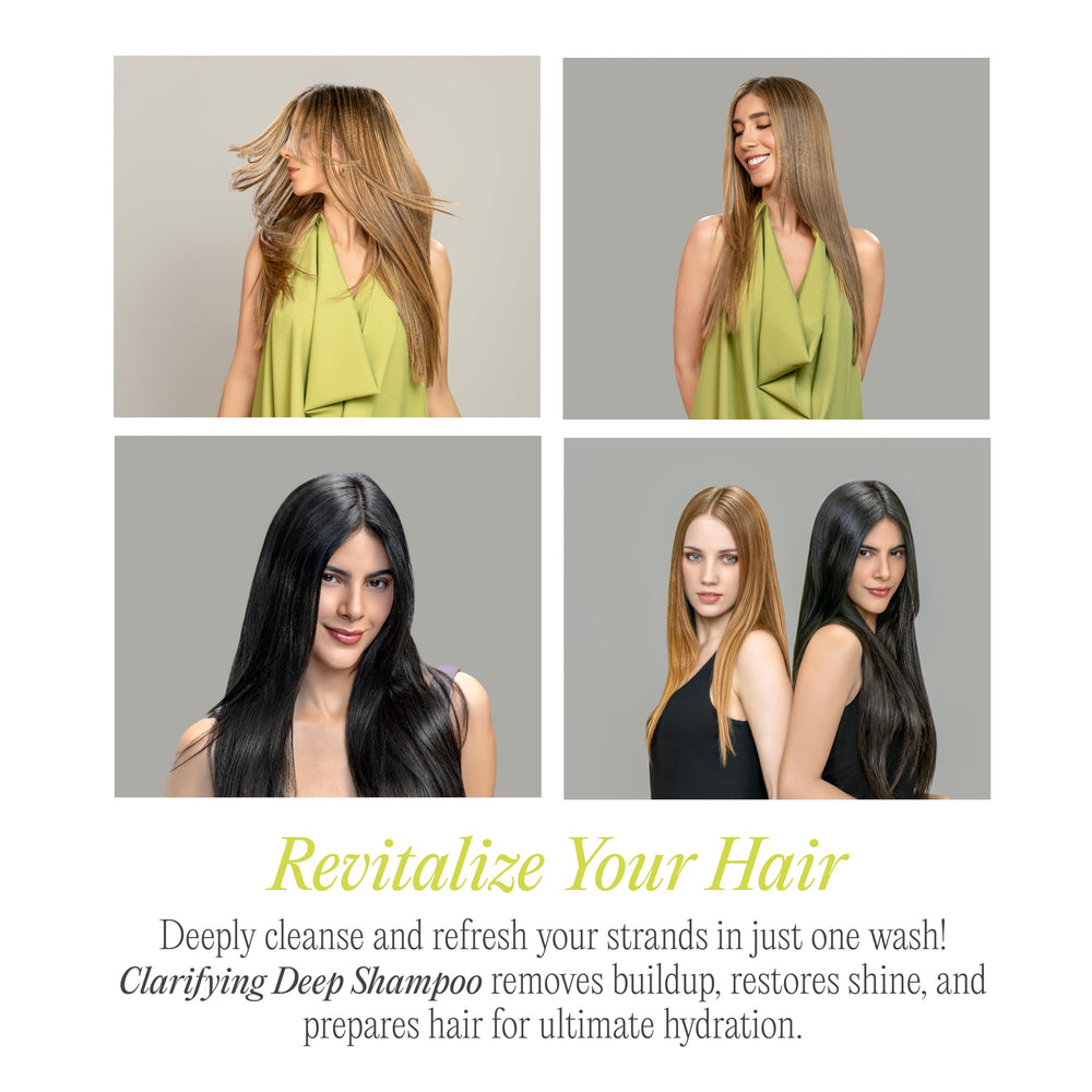 Rev320 Clarifying Deep Shampoo scalp purification showing purifying action for clearer scalp