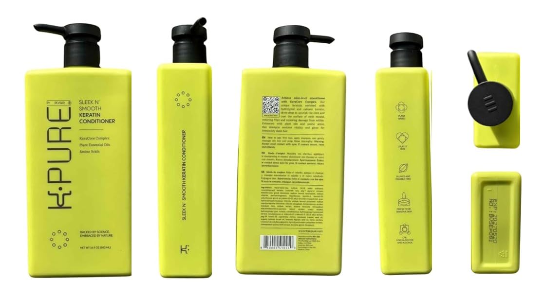 Rev320 Sleek N' Smooth keratin shampoo color-treated-friendly image implies color-safe cleansing.