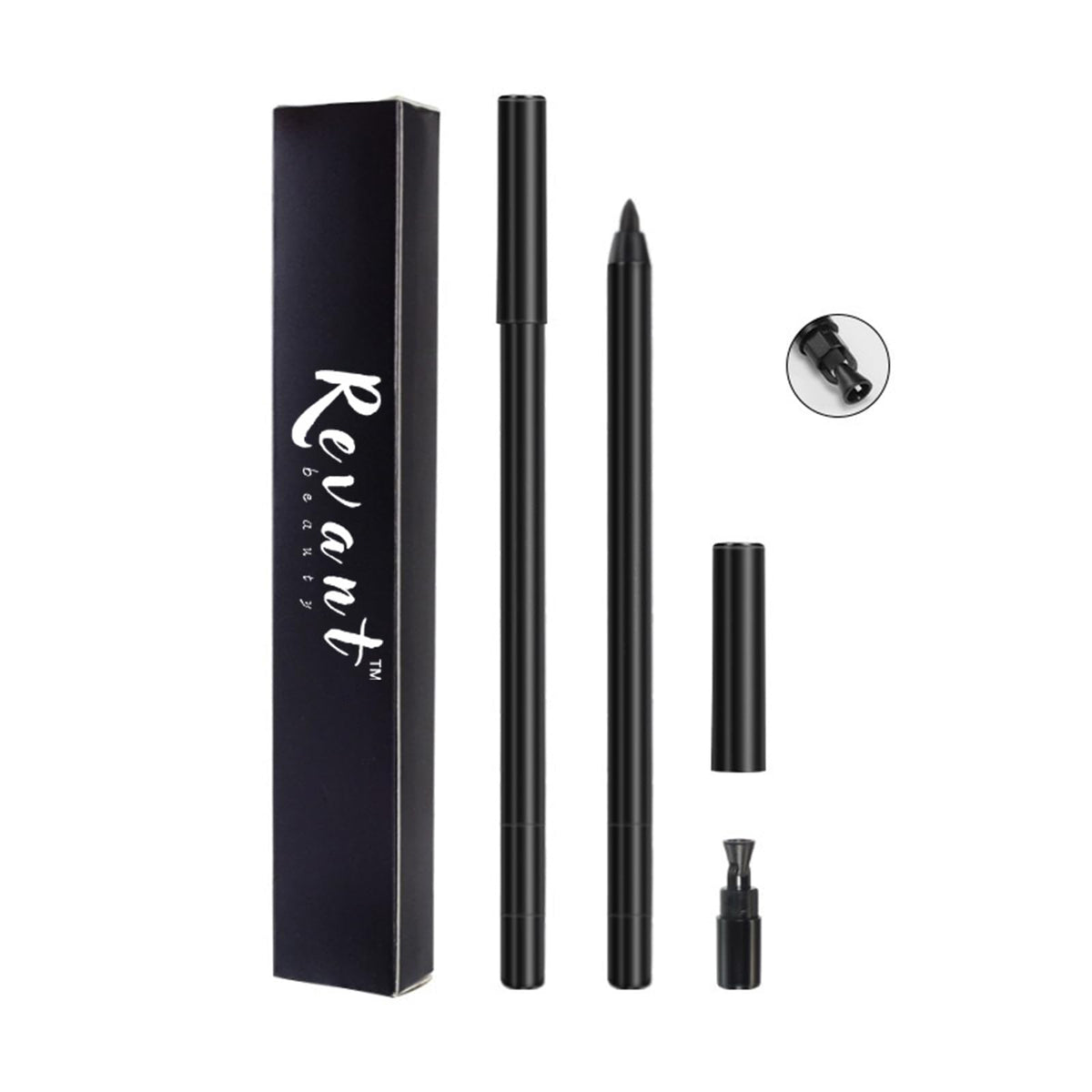 Revant Beauty Gel Eyeliner round-tip precision for defined lash lines.