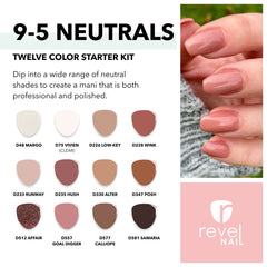 Revel Nail 12-color dip powder palette with vibrant shades