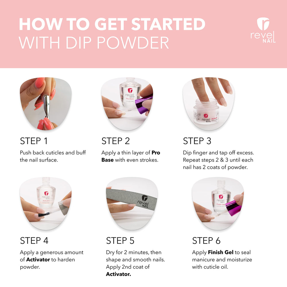 Revel Nail dip powders range offers colors for diverse nail art possibilities.