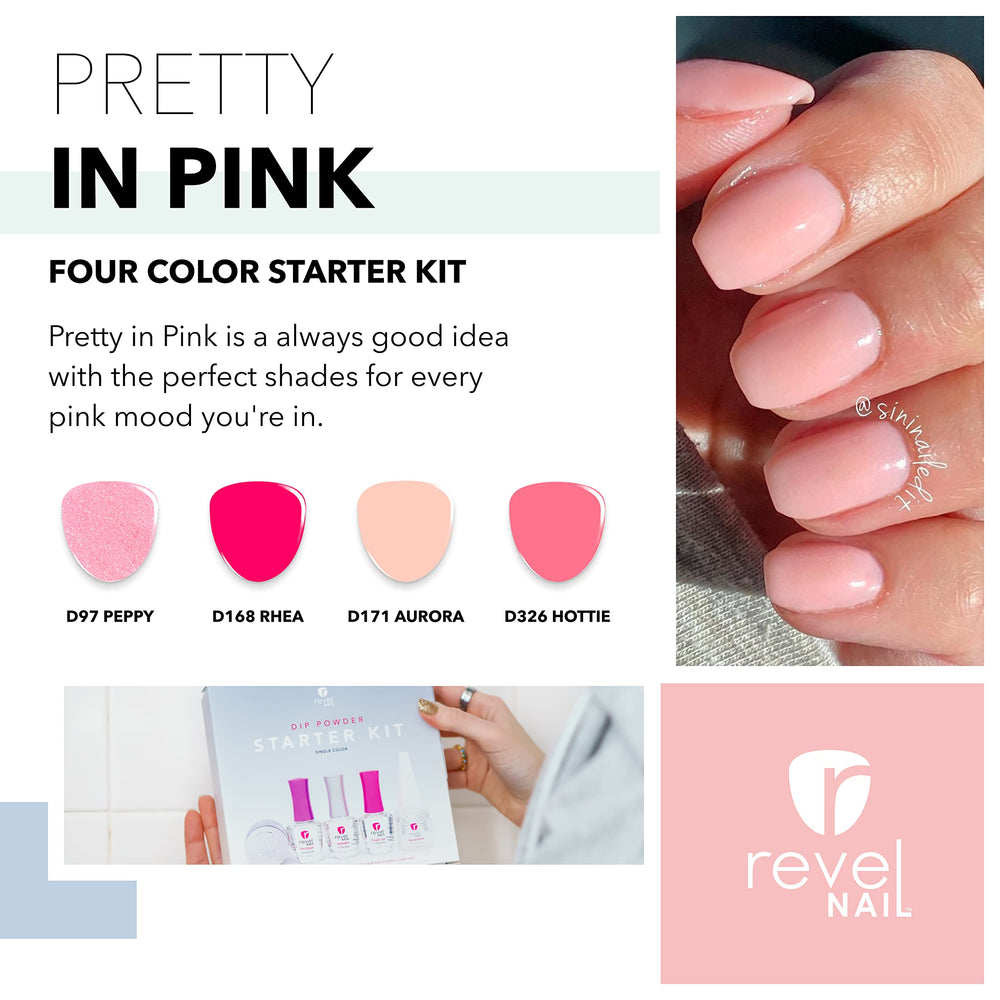 Revel Nail pro base coat demonstrates smooth dip application for lasting color.