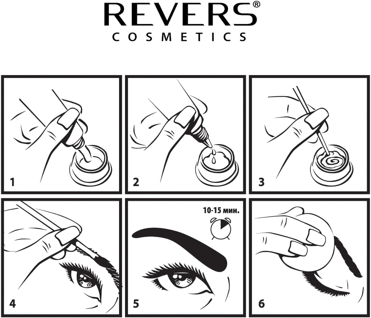 Revers eyebrow coloring kit ready for at-home professional results.