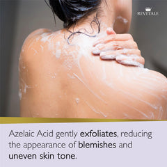 REVITALE advanced formula with azelaic acid highlighting clearer complexion