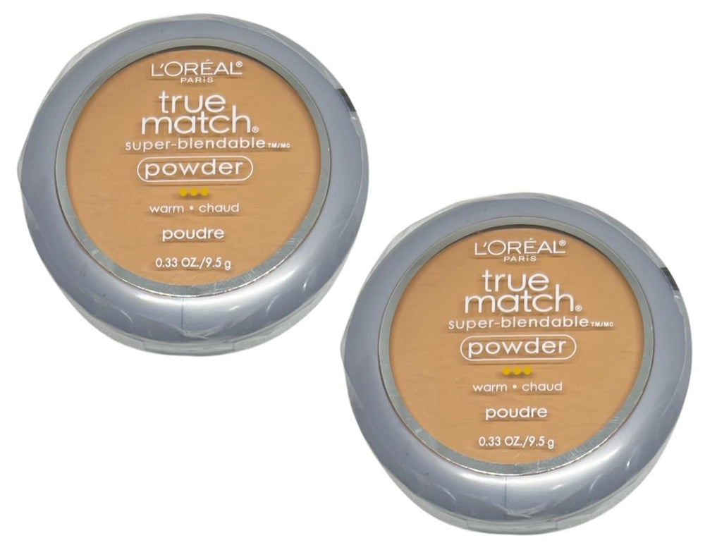 Revitalift True Match powder application swatch demonstrates buildable coverage.