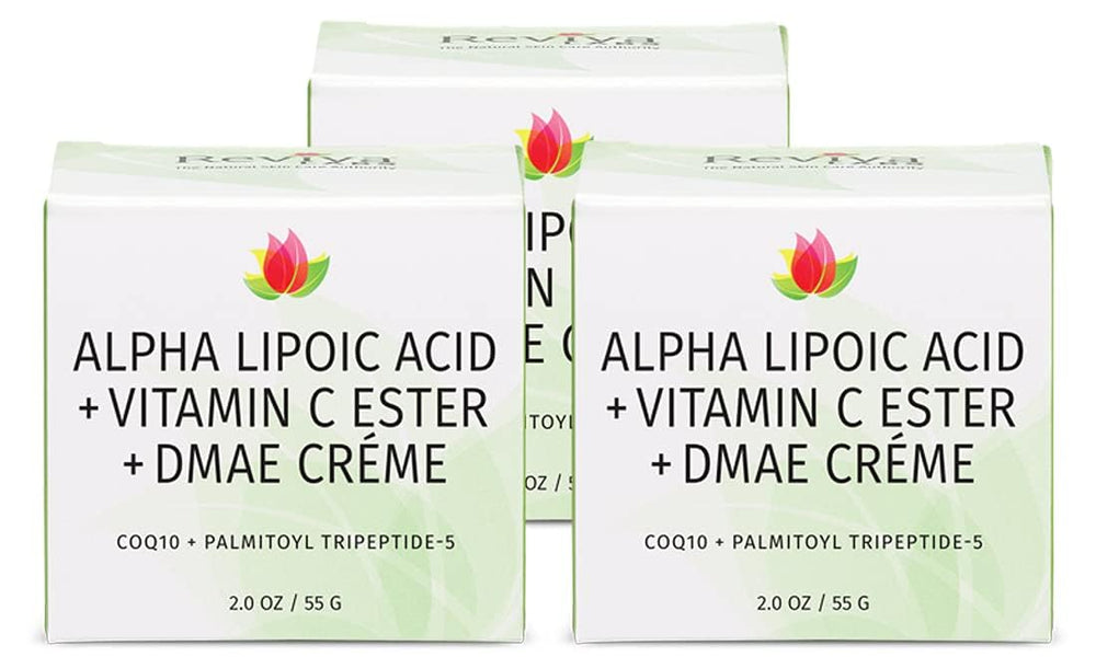Reviva Labs DMAE Cream neck and face jar shows rich texture with firming potential