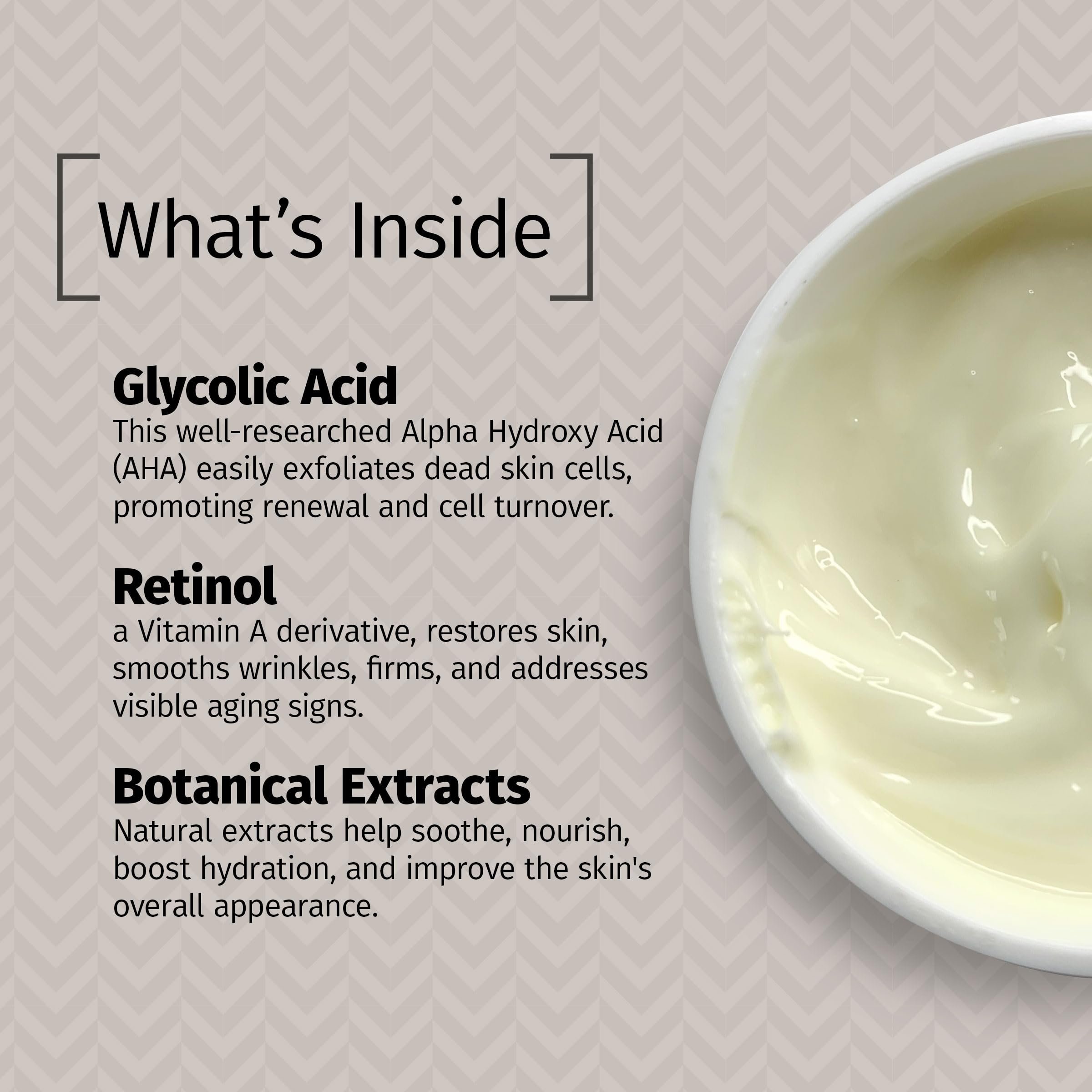 Skin glow after using Reviva Labs Glycolic Acid Creme.