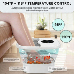 RevivaFeet foot spa heat and bubbles provide cozy warmth